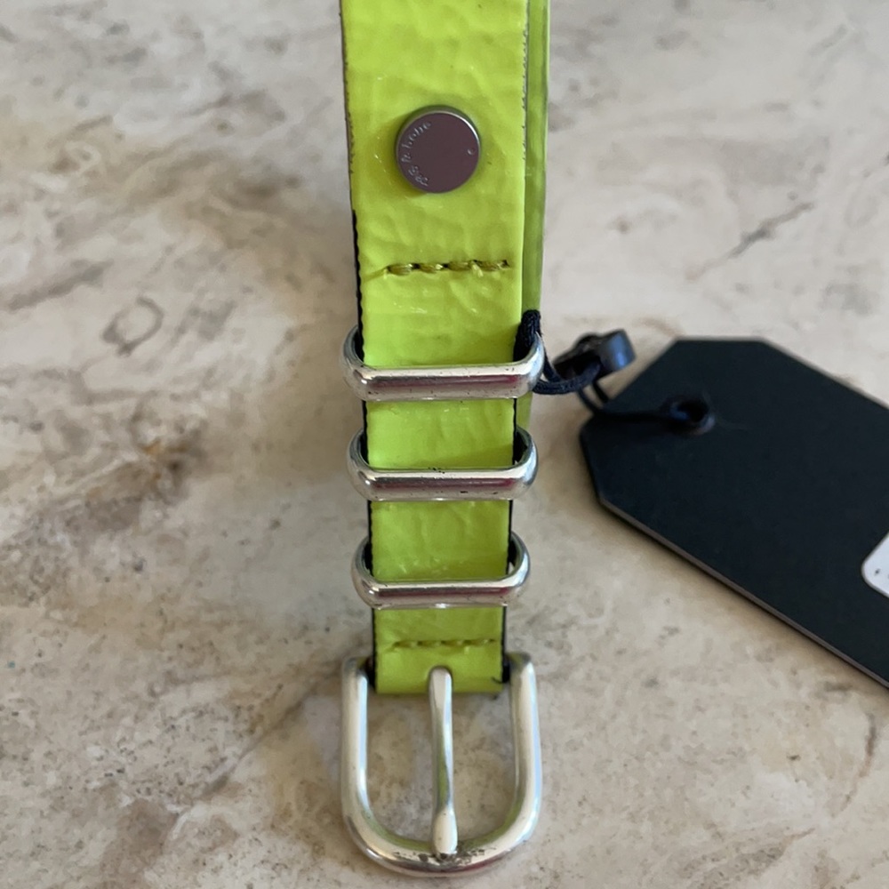 RAG & BONE neon acid green jet belt XS